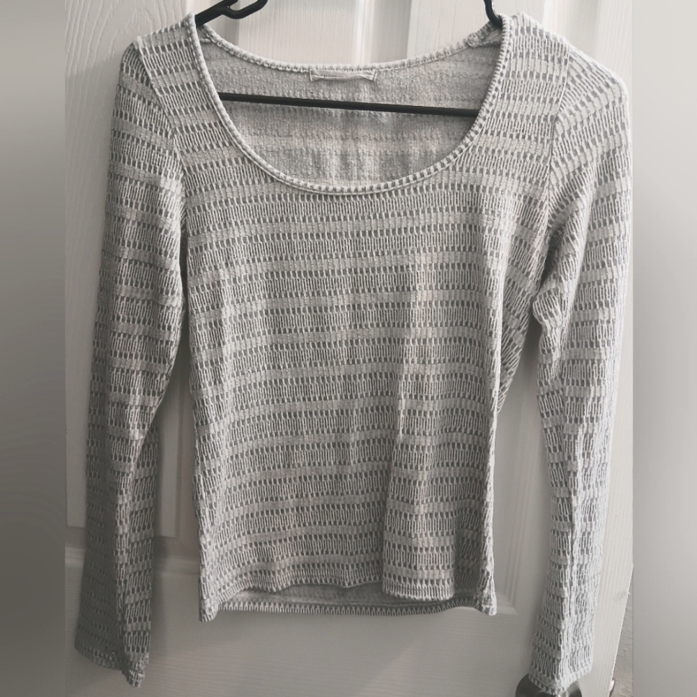 Caution To The Wind Gray Textured Top